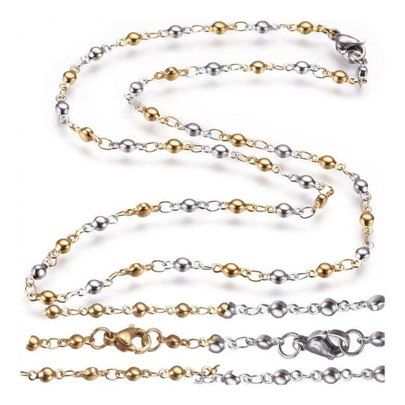 Stainless Steel Necklaces Lobster Gold Silver 17.9 Inches 45.5Cm Z639