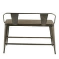 thumbnail image 4 of 42" Oregon Industrial Antique Metal and Espresso Wood-Pressed Grain Bamboo Counter Bench, 4 of 4