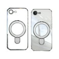 thumbnail image 3 of for iPhone 16e Magnetic Clear Case with All-inclusive Camera Lens Film [Compatible with MagSafe] Shockproof Plating Anti-yellowing Transparent Ring Kickstand Slim Phone Case,Silver, 3 of 7