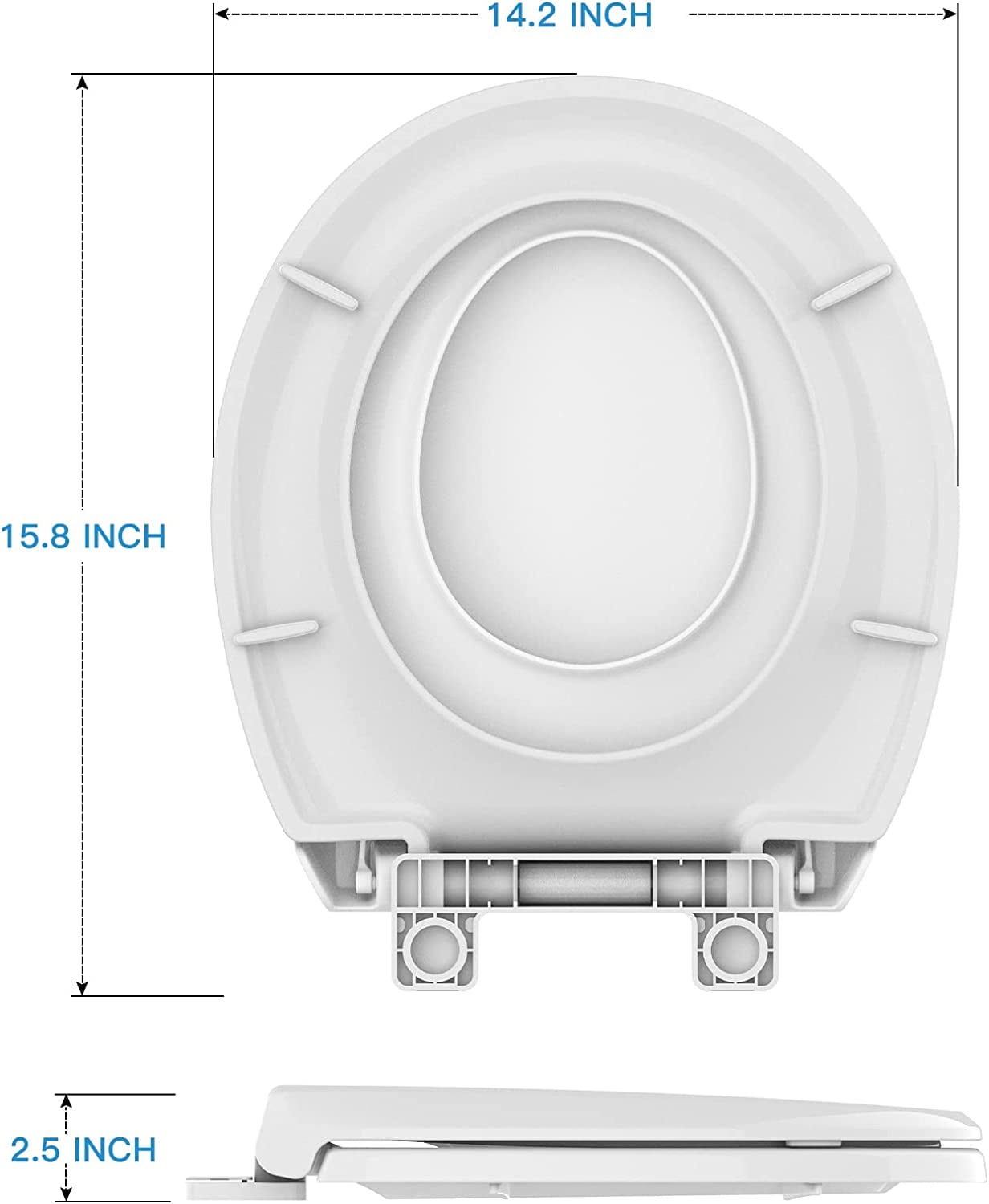 Litake Round Toilet Seat for Toddlers & Adults, Toilet Seat with Toddler Seat Built in, Potty Training Toilet Seat for Toddlers, with Slow Close and Magnets- Round