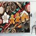 thumbnail image 1 of Ambesonne Gingerbread Man Shower Curtain, Biscuits Rustic, 69"Wx84"L, Multicolor, 1 of 3