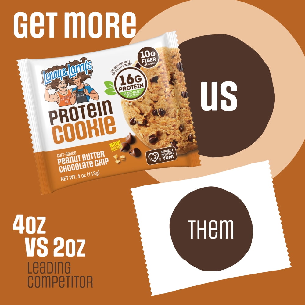 Lenny & Larry's Protein Cookie, Peanut Butter Chocolate Chip, 4 oz, 12 Ct