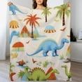 thumbnail image 3 of JEUXUS  Blanket for Kids Super Soft Minky Blanket with Dotted Backing, Toddler Blanket with Dinosaurs Multicolor Printed, 3 of 6
