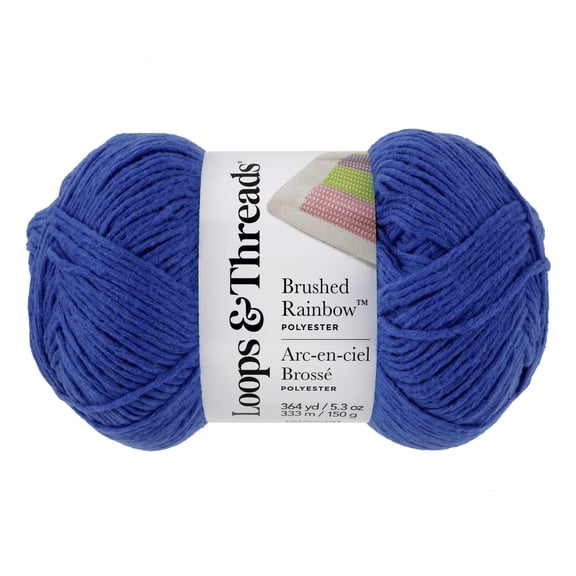 Baby Rainbow Yarn by Loops & Threads - Yarn for Knitting - Crochet - Weaving - and Arts & Crafts - Twilight Blue - Polyester - 5.3 oz
