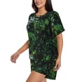 thumbnail image 2 of Naloa Lush Foliage Green Plant Women's Short-Sleeved Pajama Set, Loungewear, Summer pajamas, Breathable Cozy - 4X-Large, 2 of 9