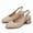 Beige, variant on Women Pumps Square Toe Slingback Mid Block Heel Women's Dress Shoes Office Party