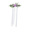 thumbnail image 1 of Flor de la silla de boda, flores artificiales, accesorio de fotografía, decoración de la silla del pasillo de boda Disposición floral Púrpura, 1 of 8