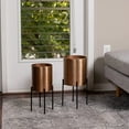 thumbnail image 2 of BIRDROCK HOME 2pc Planter w Fixed Stand - Bronze, 2 of 5