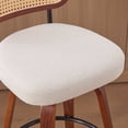 thumbnail image 5 of LEGAHOME Bar Stools set of 2, 26” Swivel Counter Height Bar Stools with Cane Rattan Back and Linen Seat, Modern Farmhouse Bar Stools for Kitchen Island, Bar, Dining Room, Walnut + Beige, 5 of 9