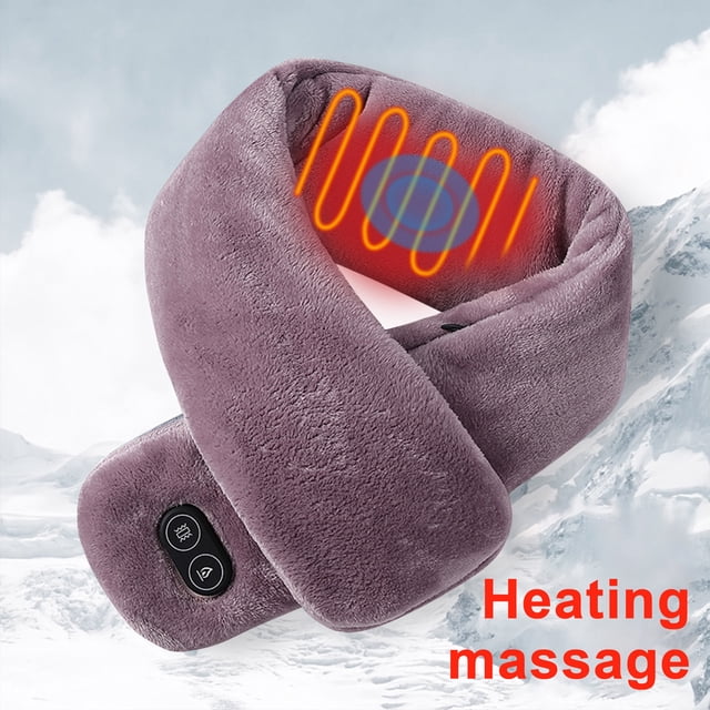 DPTALR Unisex Long Rechargeable Heating Scarf Dual Control Intelligent Heating Neck Support Vibration Massage Scarf