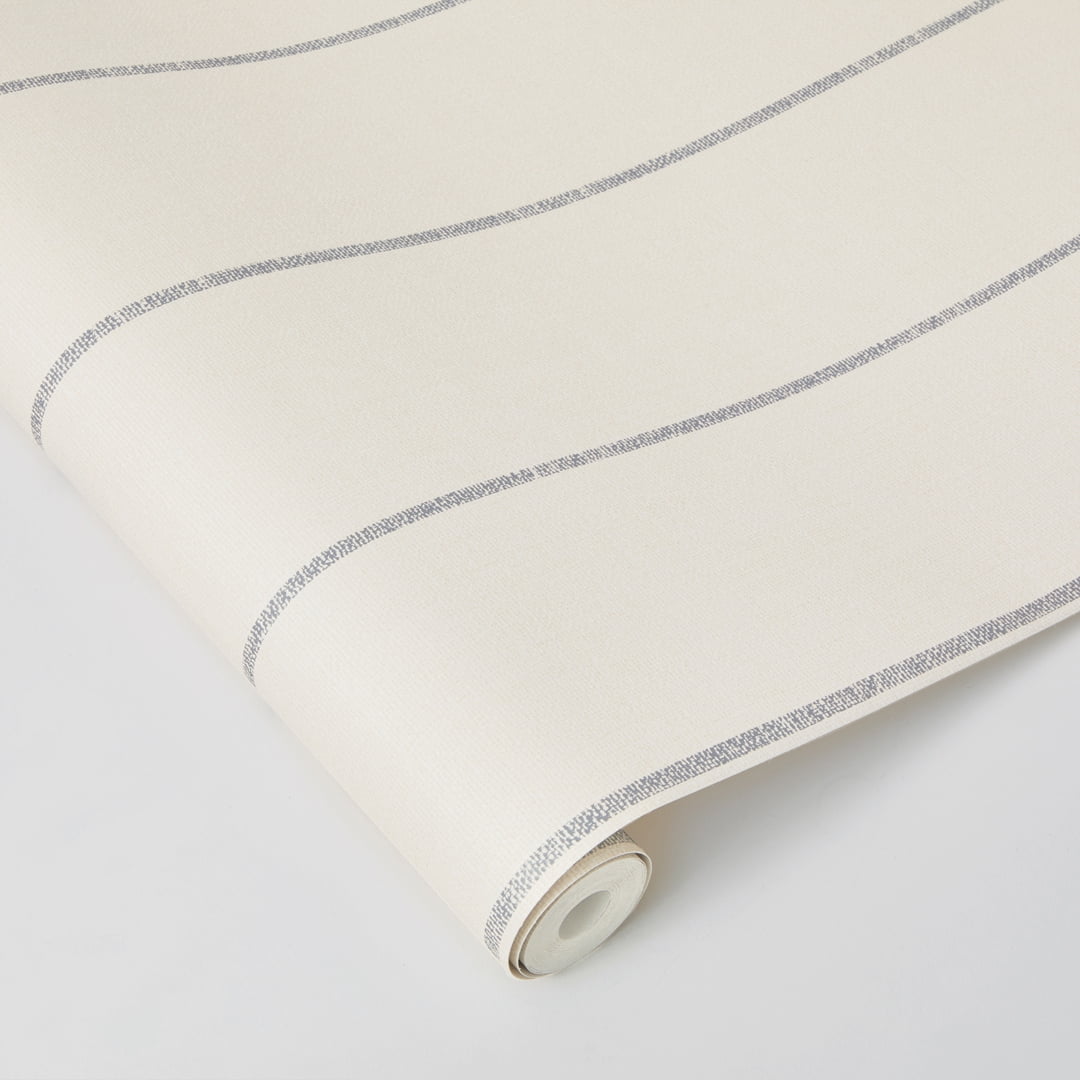 Tempaper x Pure Salt Textured Navy Bursa Stripe Removable Peel and Stick Wallpaper, 20.5 in X 16.5 ft
