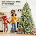 thumbnail image 5 of 9 FT Prelit Xmas Tree, Realistic Artificial Christmas Trees w/ 122 Pine Cones, 2518 Flowering Pine Needles & PVC Branch Tips, 700 LED Lights, 5 of 9