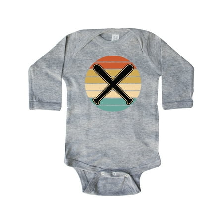 

Inktastic Baseball Bat Sports Retro Sunset Gift Baby Boy or Baby Girl Long Sleeve Bodysuit