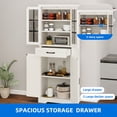 thumbnail image 2 of Dextrus Farmhouse Pantry Cabinet with Doors & Drawer, Kitchen Storage Cabinet with Shelves, White, 2 of 8
