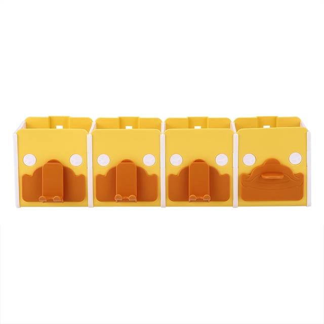Soporte de pared para cepillo de dientes y pasta de dientes, soporte para taza, estante de almacenamiento (amarillo)
