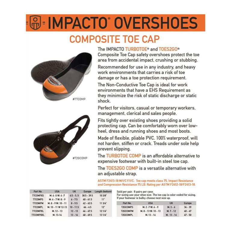 Impacto Unisex Toes2go Composite Toe Cap - T2GCOMP One Size  display picture 3