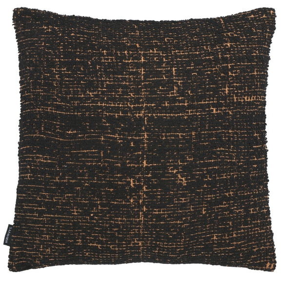 SAFAVIEH Kailo 20" x 20" Modern Black/Natural Distressed Cotton Decorative Pillow