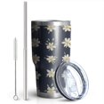 thumbnail image 2 of 30oz Pioneer Flower Floral Print Pattern Tumbler, Double Wall Vacuum Insulated Cup, BPA-Free Leak Proof Lid & Reusable Straws, Hot 12h, Cold 34h, 2 of 6