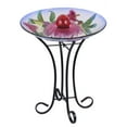 thumbnail image 4 of SOLAR ORB FLORAL GLASS HUMMINGBIRD BIRD BATH WITH STAND, 4 of 4