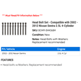 thumbnail image 2 of Head Bolt Set - Compatible with 2002 - 2012 Nissan Sentra 2.5L 4-Cylinder 2003 2004 2005 2006 2007 2008 2009 2010 2011, 2 of 2