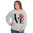 thumbnail image 4 of Cute Dog Cat Pet Lover Owner Paw Women Crewneck Sweatshirt Brisco Brands X, 4 of 6