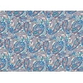thumbnail image 2 of Zelouf Skylee Paisley Print On Challis  , Sewing, DIY, Crafts Fabric by the Yard, C12 Teal/sienna, 1 Yard, 2 of 2