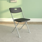 Mainstays Resin Seat & Back Folding Chair, Black, 4-Pack