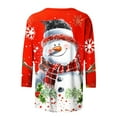 thumbnail image 5 of Bcresic Women's Christmas Snowman Tops Womens Crewneck 3/4 Sleeve Tshrit Cute Xmas Tree Snowflake Graphic Shirts Trendy Festival Printed Tunic Top Fall Basic Tee Casual Blouses,Red,X-Large, 5 of 6