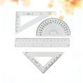 thumbnail image 2 of MasteelfCA 4Pcs Plastic Math Geometry Ruler Set Architects School Supplies (Transparent), 2 of 4