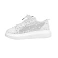 thumbnail image 2 of Womens Lace Sneakers Fashion Mesh Low Cut Canvas Shoes Lace Crochet Lace Up Walking Running Tennis Shoes Lightweight Breathable Flat Wedding Shoes Bridal Sneakers, 38, 2 of 6
