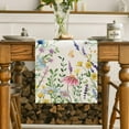 thumbnail image 2 of Daisy Eucalyptus Lavender Floral Leaves Summer Table Runner, Spring Kitchen Dining Table Decoration for Home Party Decor 13x72 Inch, 2 of 6