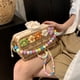thumbnail image 5 of Bolso Bandolera Playa Paja Colorida Mujer Con Cuentas Pequeño, 5 of 9