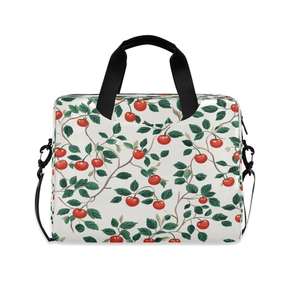 16inch Laptop Briefcase, Business Laptop Bag with Detachable Strap & Padded Compartment, Water-Resistant Polyester,Cherry Pattern