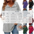 thumbnail image 2 of Horkkom Quarter Zip Pullover Women Casual Tunic Drawstring Tops Fashion Solid Color Comfort Hoodie with Pockets S, 2 of 7