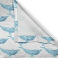 thumbnail image 6 of Ambesonne Sea Grommet Curtain, Aqua Dolphins Leaves, 50" x 63", Blue White, 6 of 6