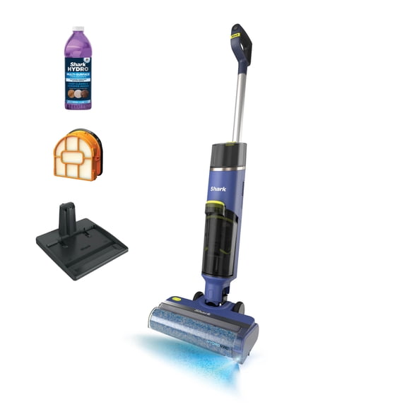 Shark HydroVac Reveal Cordless Vacuum and Mop, Edge Cleaning, Self-Clean, Reveal Lights, Removes Odors, Powerful Suction, Blue, WD320