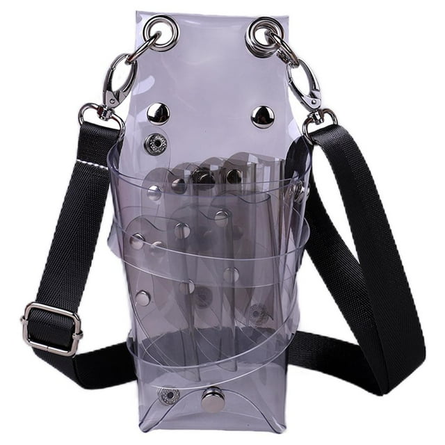 Funda de tijera para el cabello Zulema Cintura transparente Cinturón de hombro gris