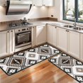 thumbnail image 3 of Kitchen Rugs Sets Of 2,Brown Geometric Triangle Diamond Pattern Anti Fatigue Kitchen Mat Rugs Non Slip Washable,Decorative Kitchen Floor Mats for Kitchen,Sink,Laundry,17"x47"+17"x47", 3 of 5