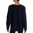 thumbnail image 2 of DKNY Womens Boat Neck Pullover Blouse, Blue, Medium, 2 of 2