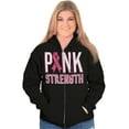 thumbnail image 4 of Pink Strength Breast Cancer Awareness Zip Hoodie Sweatshirt Women Brisco Brands S, 4 of 6