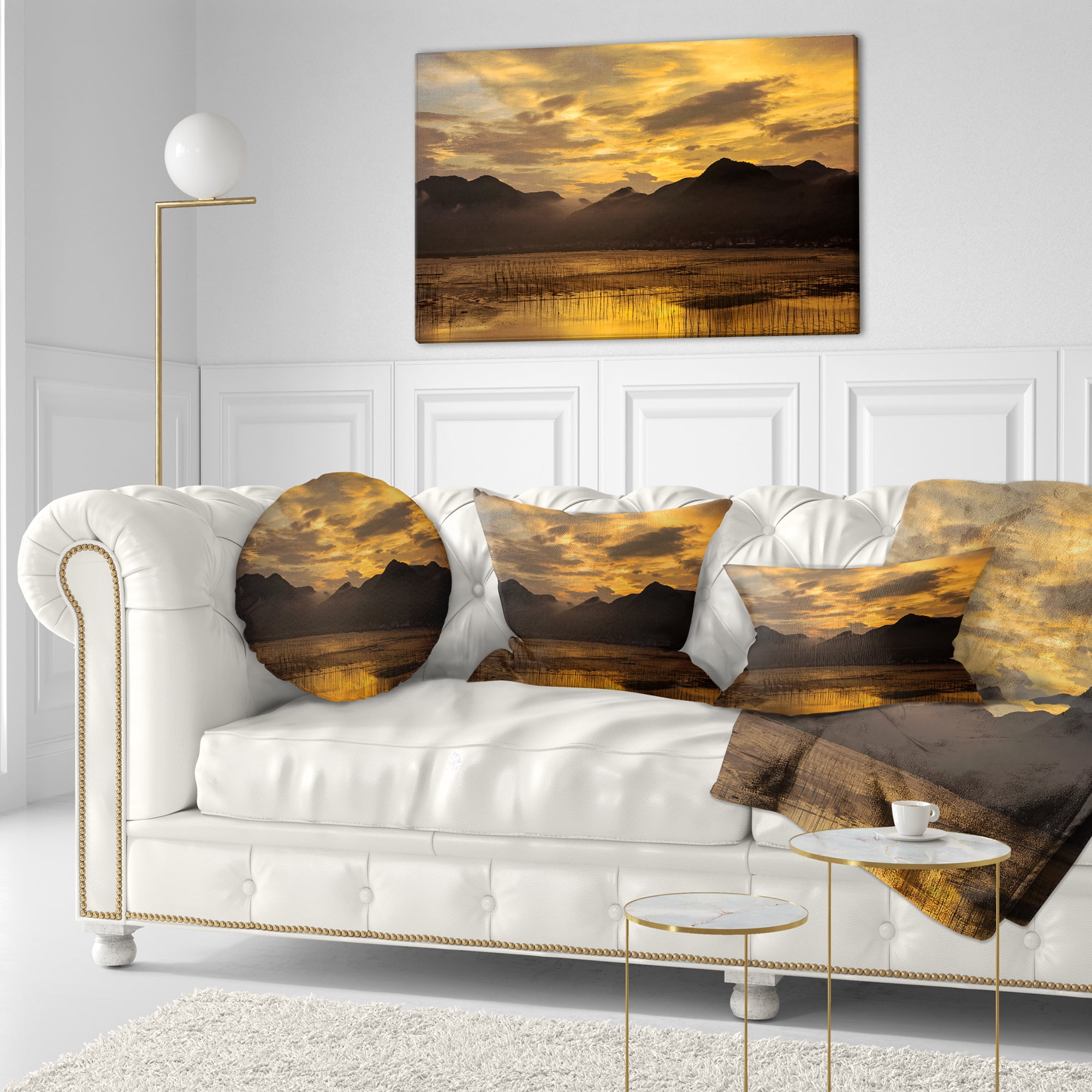 Designart Sunrise in Xiapu County - Landscape Photography Throw Pillow - 12x20