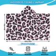 thumbnail image 2 of Pink and Black Of Leopard Print Hooded Bath Towel，60"x35" for Ages 3 To 12 Kids, Quick Dry Lightweight Soft Microfiber Hood Beach Towel Cover Up for Kids, 2 of 7