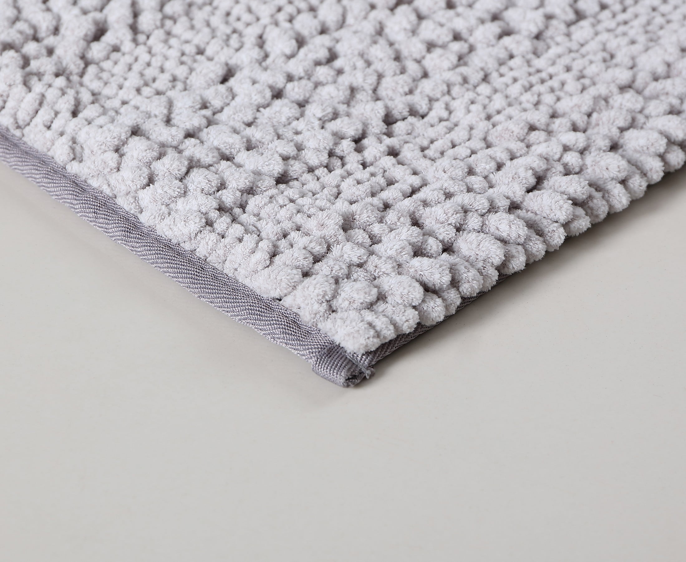 Better Homes & Gardens Heathered Noodle Striped Bath Rug Set, Soft Silver, 2 Pieces