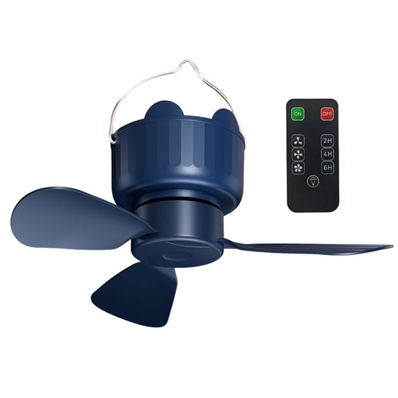 Miniature Hanging Fan With 3Blades Remote Operate 3Speed Setting USB Power Supply For Bedroom Camping Home Office