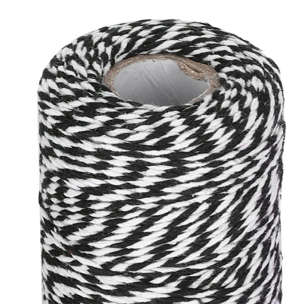 100m Cordon de Coton Ficelle Décoraion pour Emballage Cadeau Artisanat -  Noir et Blanc
