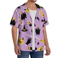 thumbnail image 2 of KLL Cute Halloween Print Men's Shirt Short Sleeve Button Down Summer Cuba Beach Shirts- 3X-Large, 2 of 5
