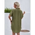 thumbnail image 6 of jinghuiyue Womens Swimsuit Cover Up Shirt Dress Button Down Short Sleeve Beach Bathing Suit Coverup S, 6 of 7