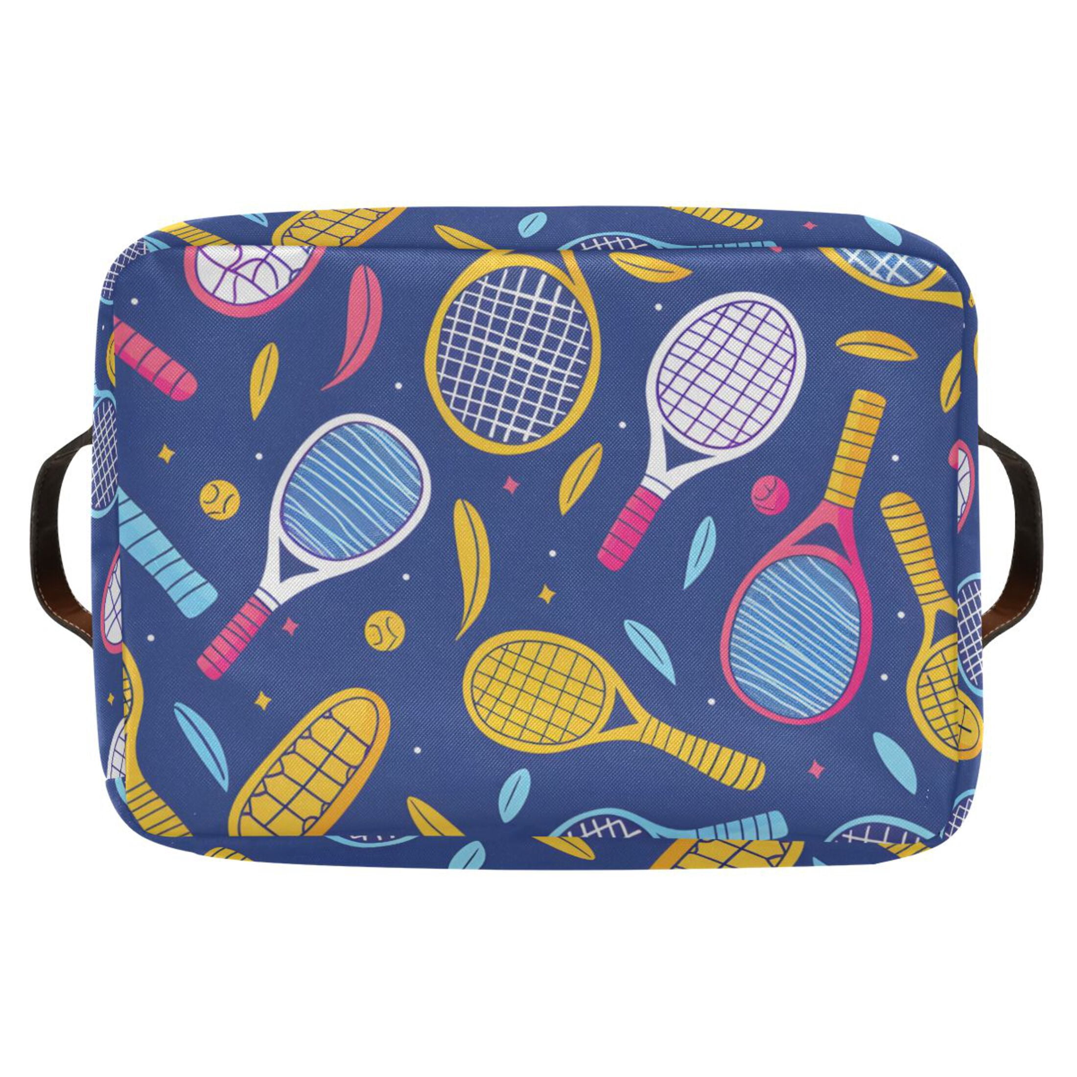 Ryvnso Tennis Racket Balls Storage Basket Large Bin Foldable Boxes Toys Organizer 14.2x10.2x8.3in 2 PCs