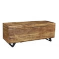 thumbnail image 2 of HomeRoots 489211 46 in. Solid Wood Entryway Bench with Flip Top, Honey & Black, 2 of 5