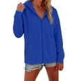 thumbnail image 2 of NinXxx Women's Casual Zip Up Hoodie with Pockets Lightweight Soft Daily Blue L, 2 of 7